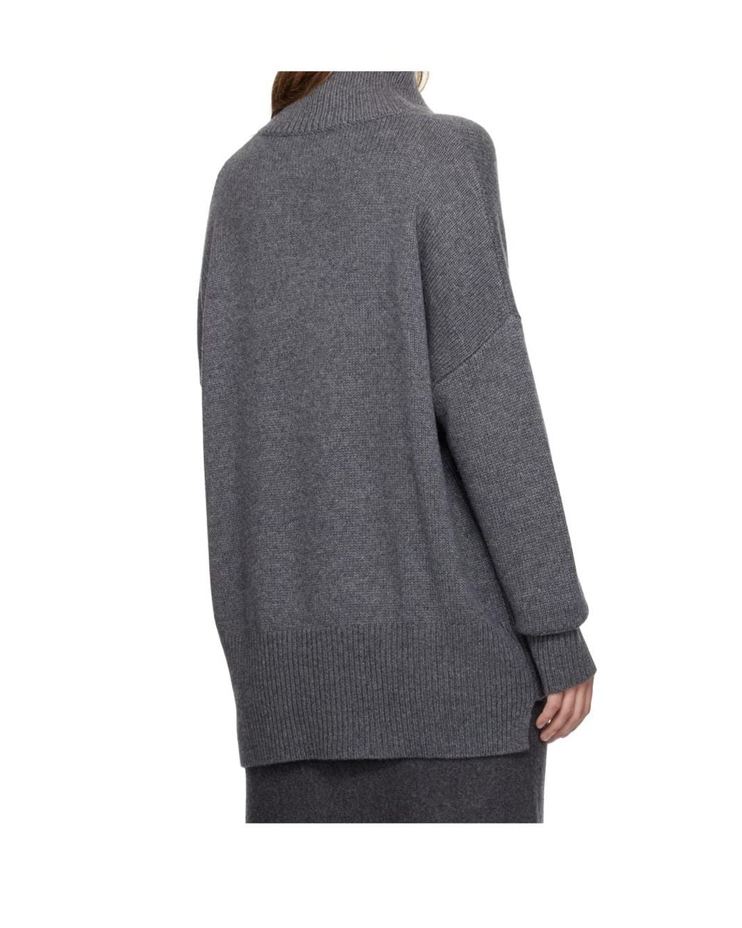 Lisa Yang Gray Heidi High Neck Sweater