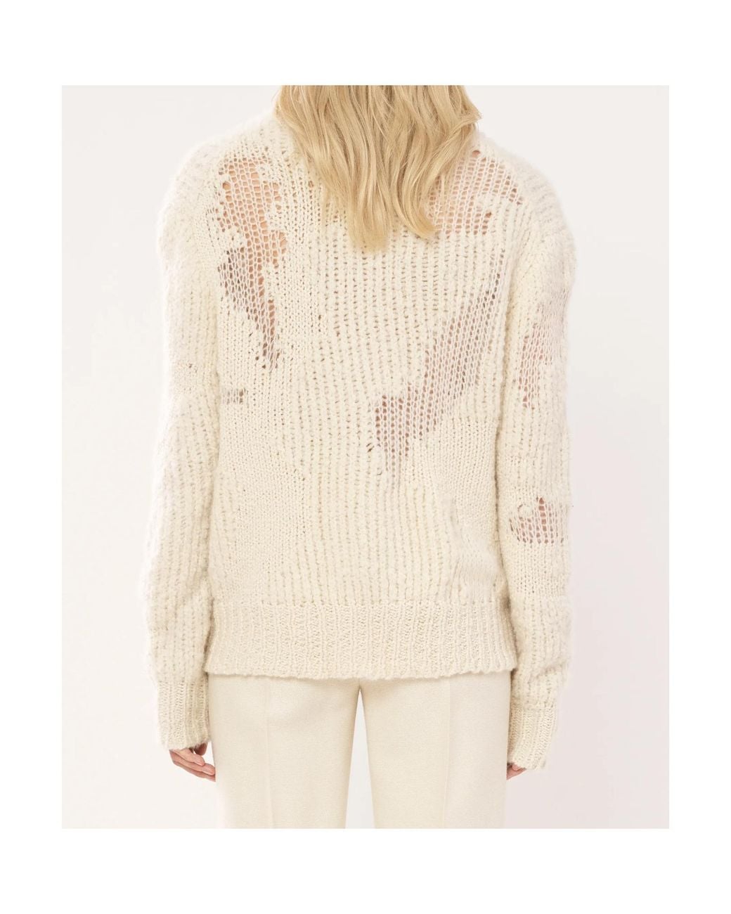 Chloé White Chloé Mesh Patch Knitted Jumper