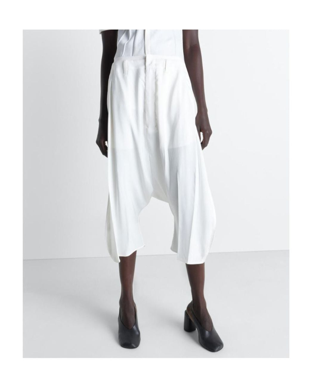 Lemaire White Pleated Bermuda Shorts