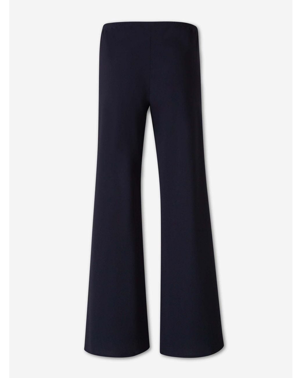 Nili Lotan Blue Wide-Leg Straight-Cut Trousers