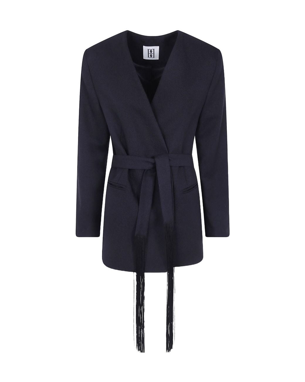 By Malene Birger Blue Emma Fringed Belted Blazer