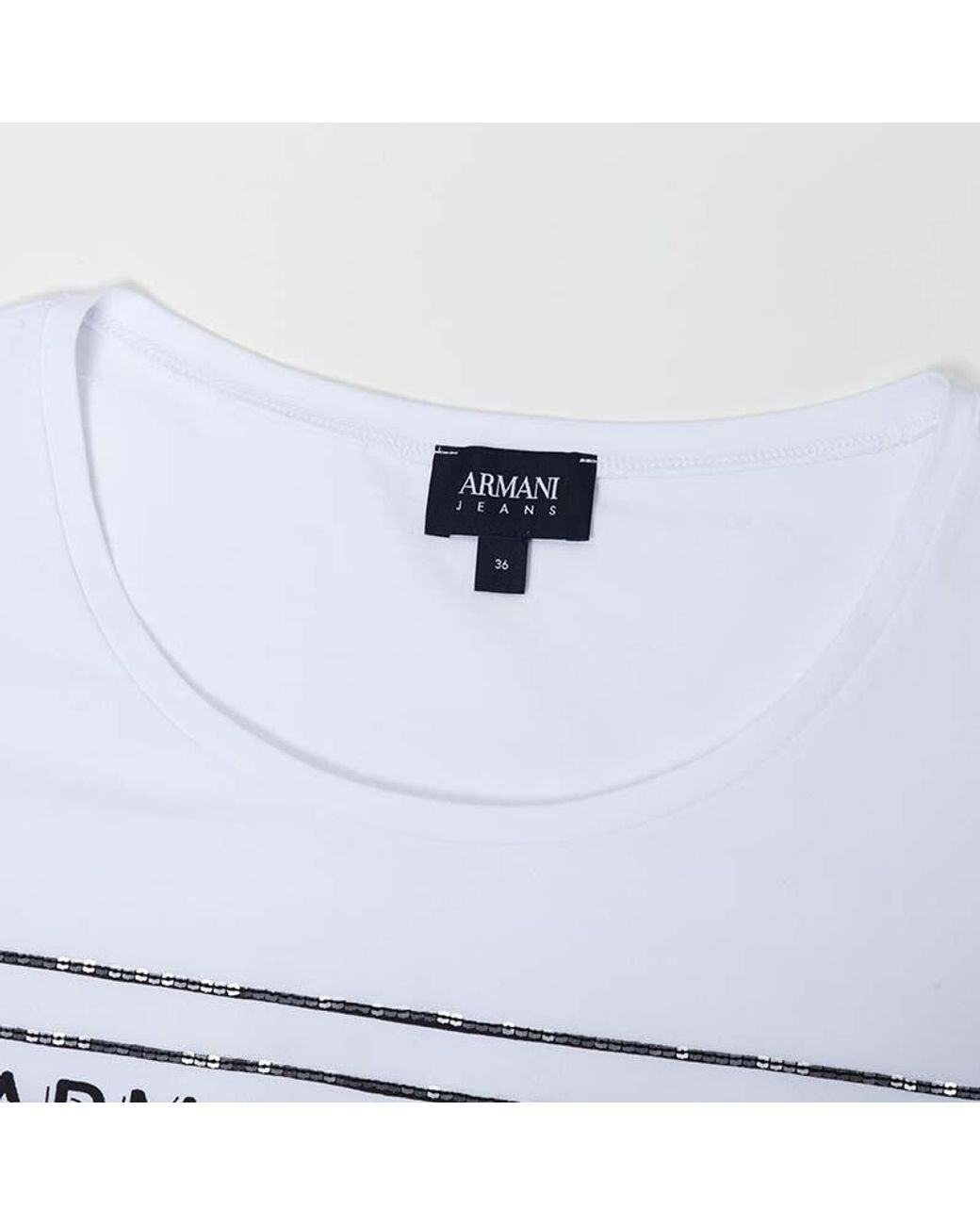 Armani Jeans White Printed Logo T-Shirt