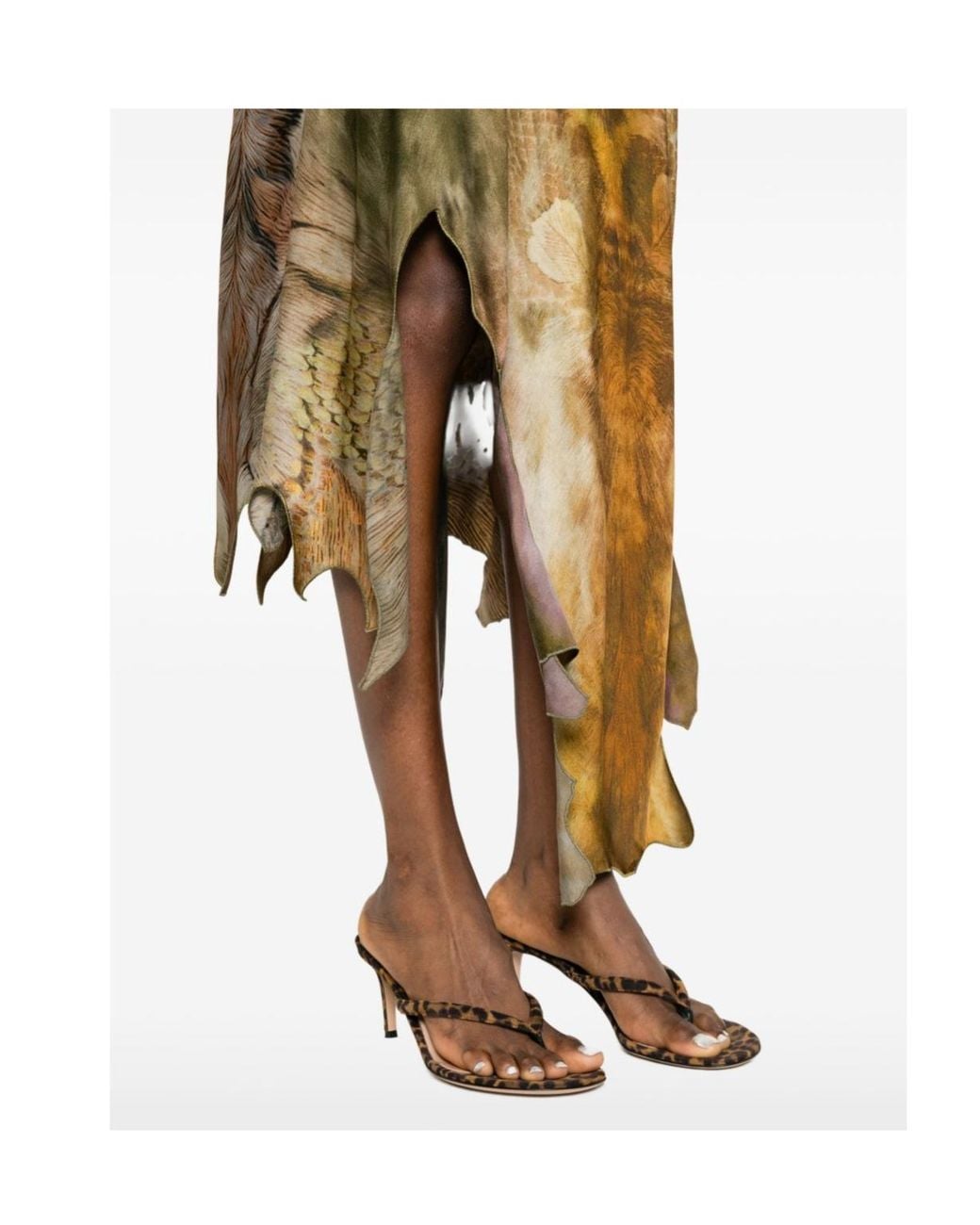 DIESEL Natural Asymmetric Animal-Print Skirt