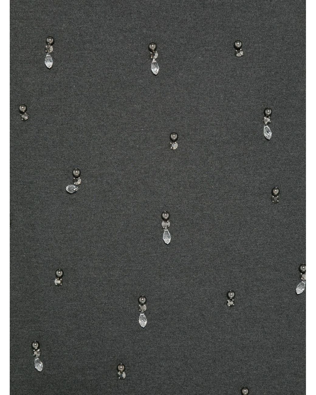 Semicouture Gray Rhinestone-Embellished Skirt