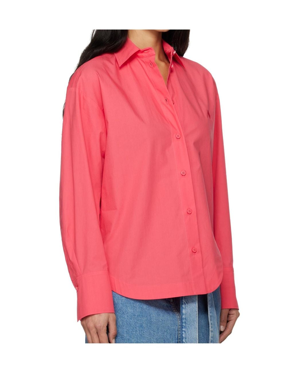 The Attico Pink The Logo Embroidered Shirt