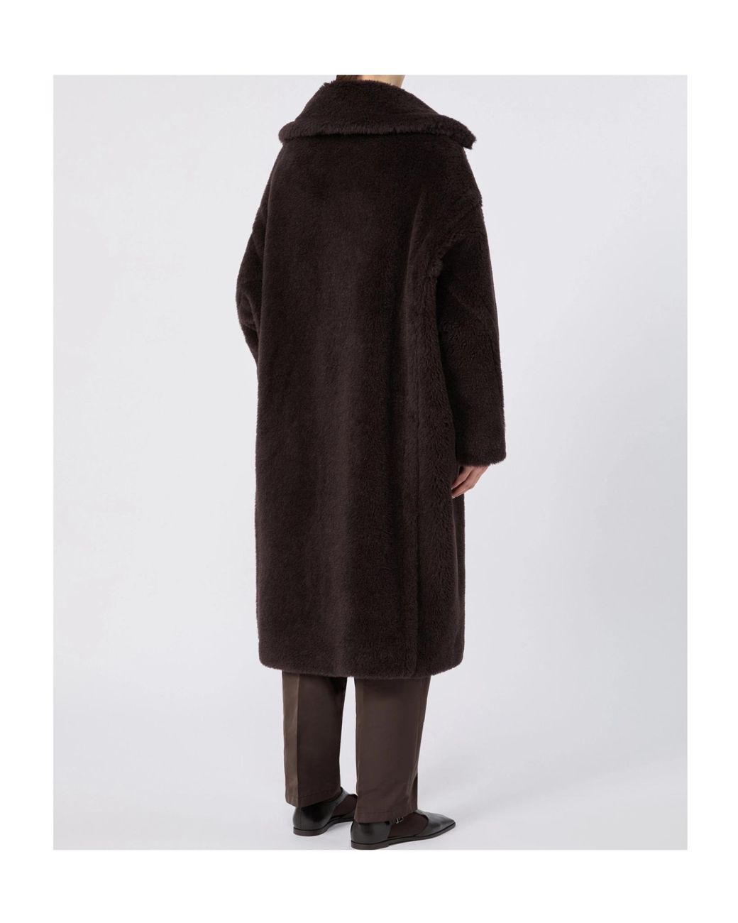 Max Mara Black Alpaca-Wool-Silk Teddy Bear Icon Coat