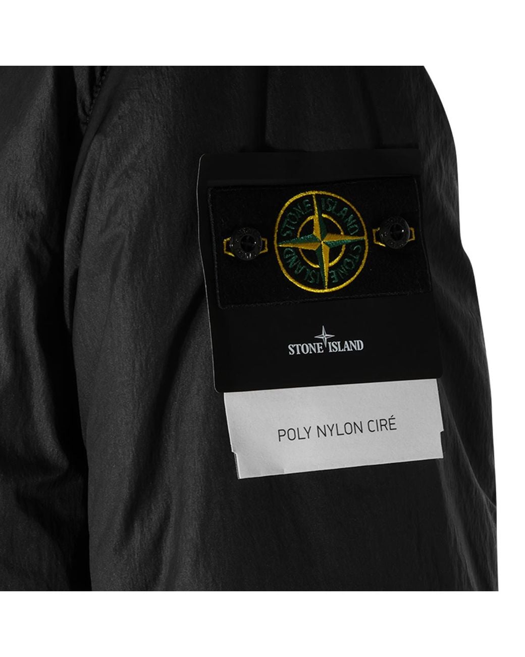 Stone Island Black Hooded Short Parka Jacket for men