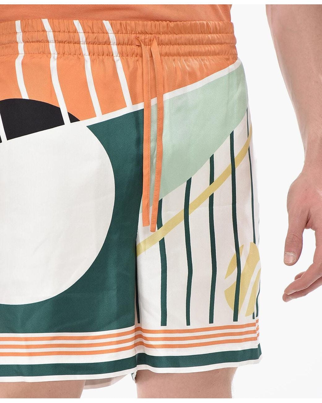 Casablanca Blue Patterned Shorts With Elastic Waistband for men