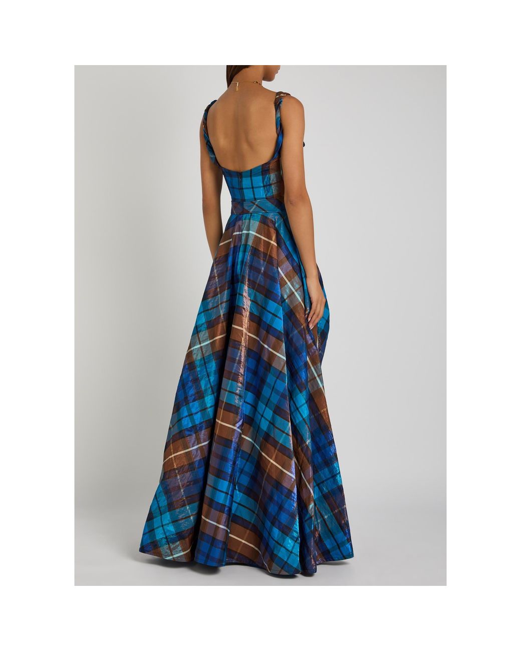 Vivienne Westwood Blue Plaid Shiny Dress