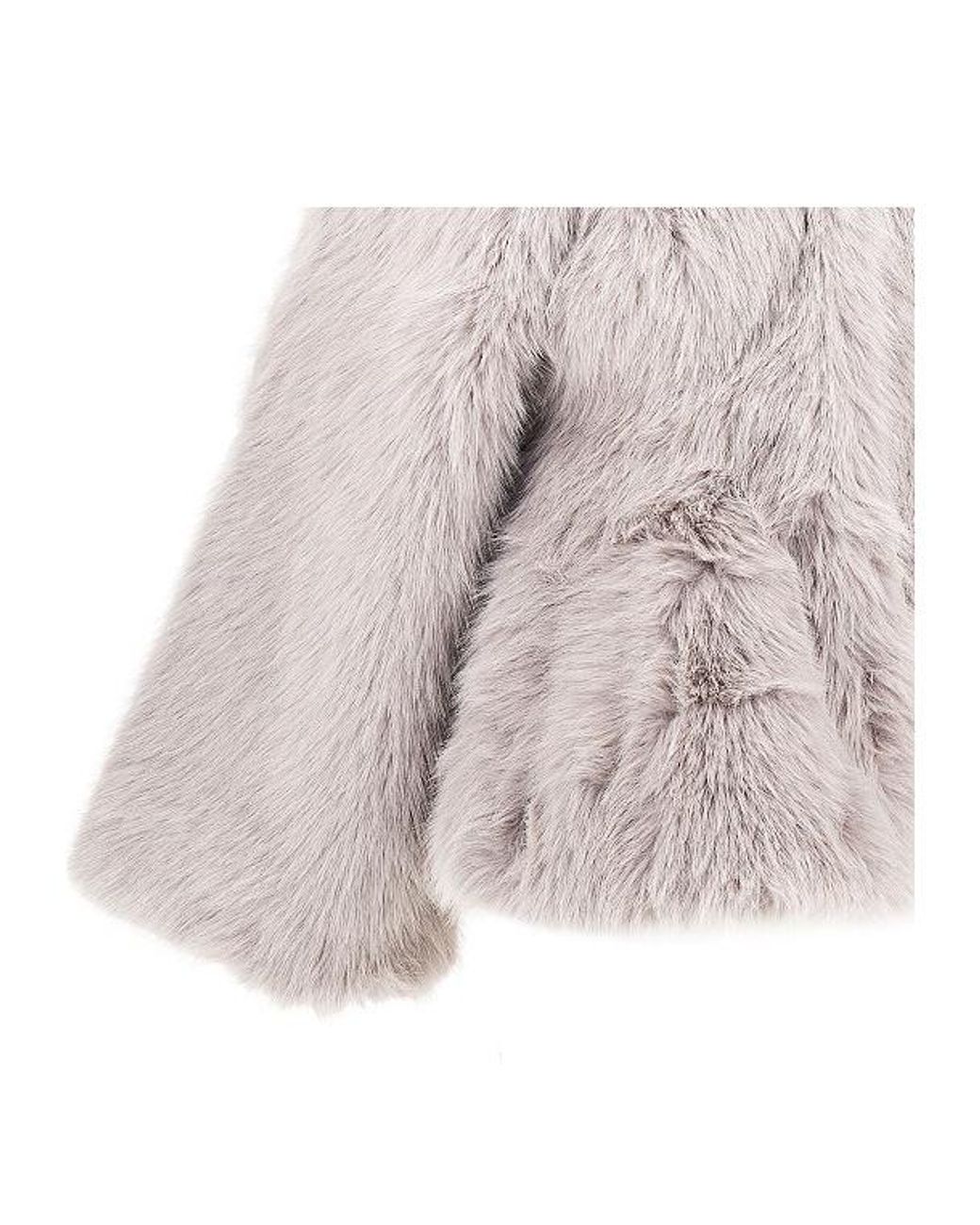 ROTATE BIRGER CHRISTENSEN Gray Faux-Fur Flared Jacket
