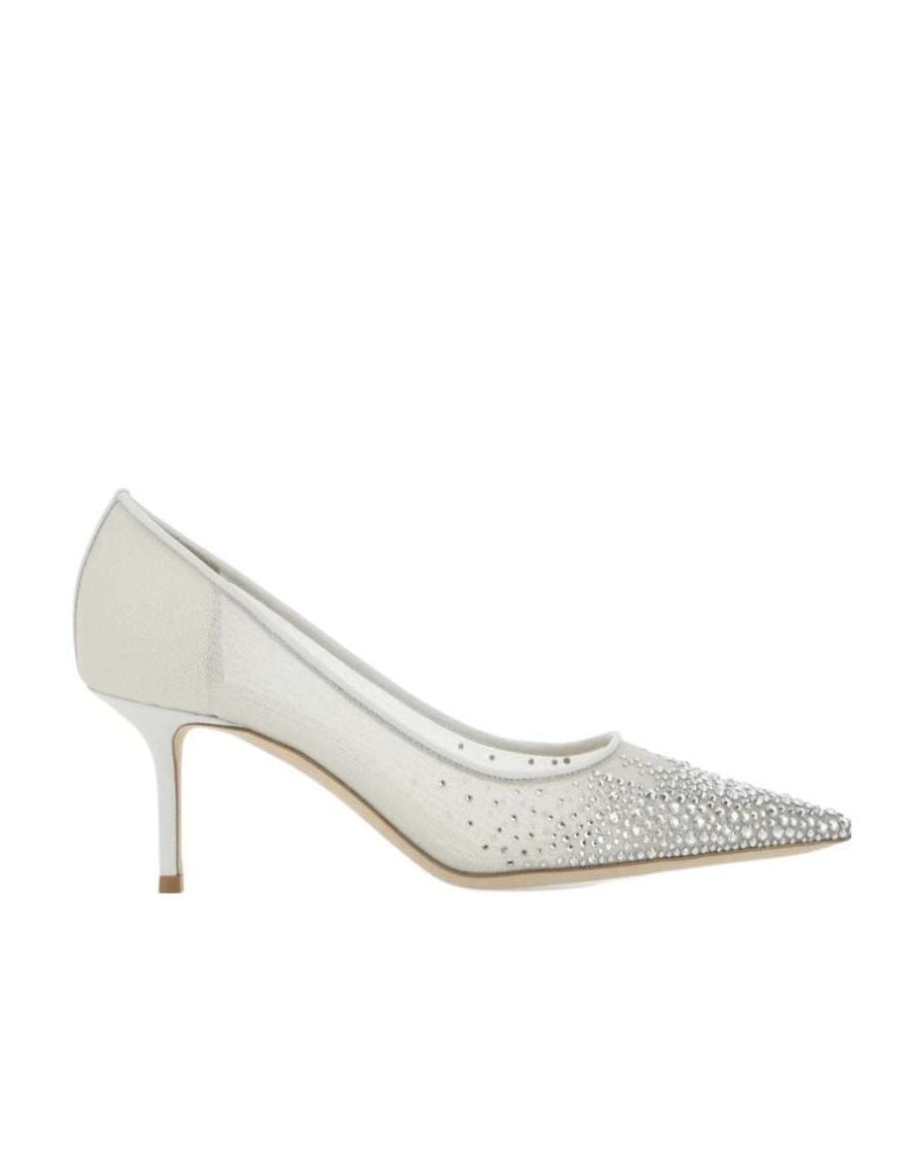 Jimmy Choo White Love 65 Embellished Pumps