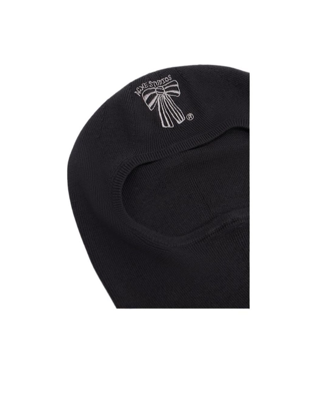 Acne Black Merino Wool Balaclava Hat for men