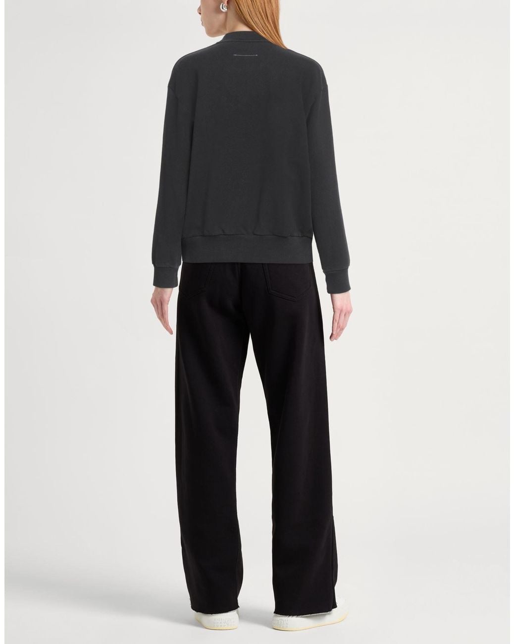 MM6 by Maison Margiela Black Plain Colour Sweatshirt