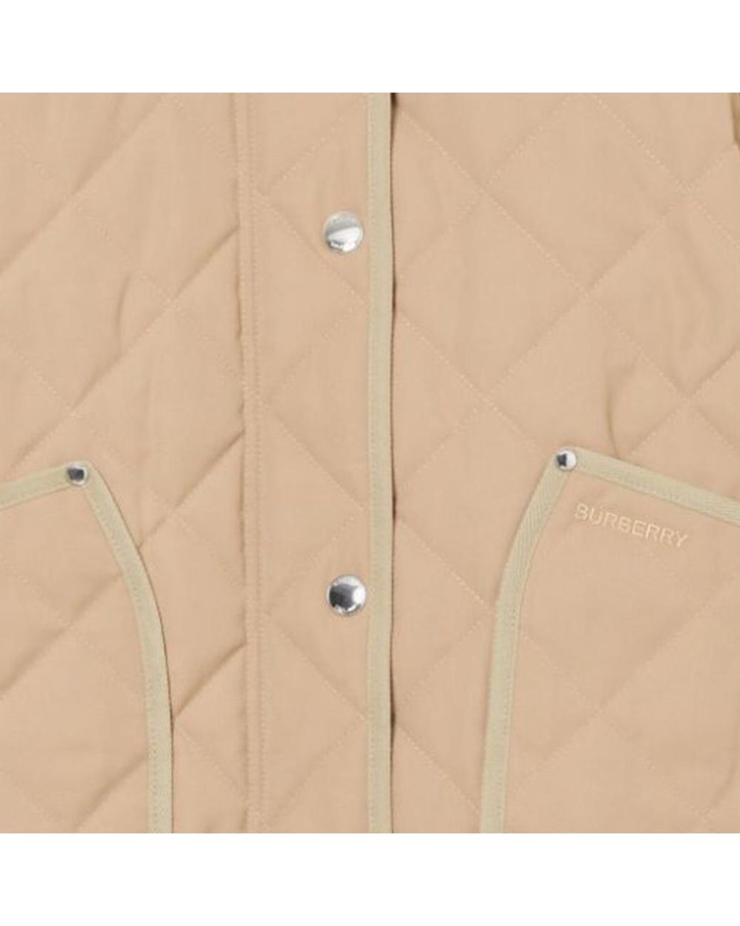 Burberry Natural Long-Sleeved Quilted Jacket