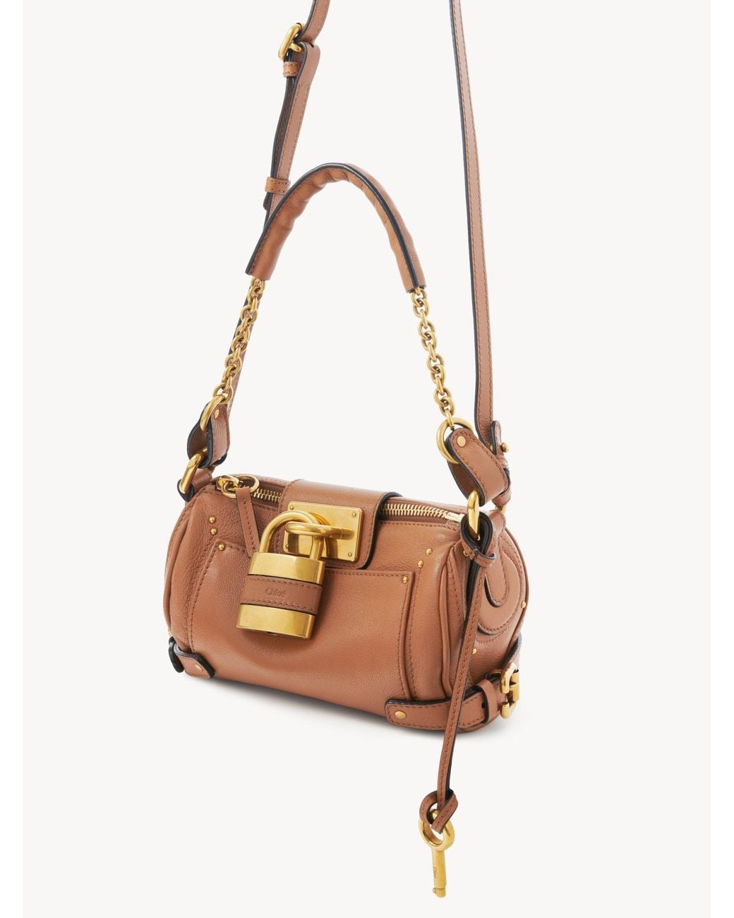 Chloé Brown Chloé Paddington Padlock Detailed Small Shoulder Bag