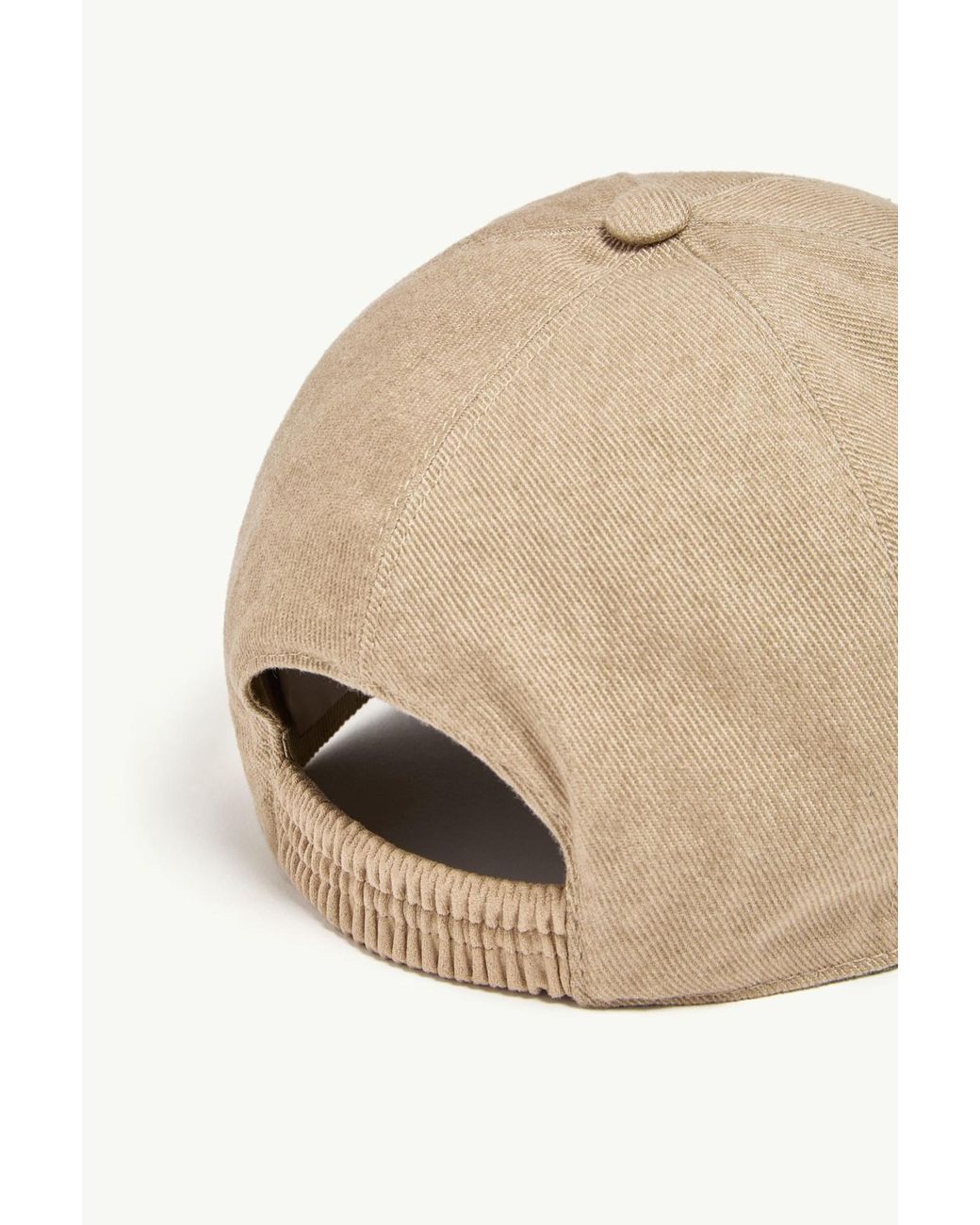 Moncler Natural Leather Logo Cotton Gabardine Baseball Cap for men