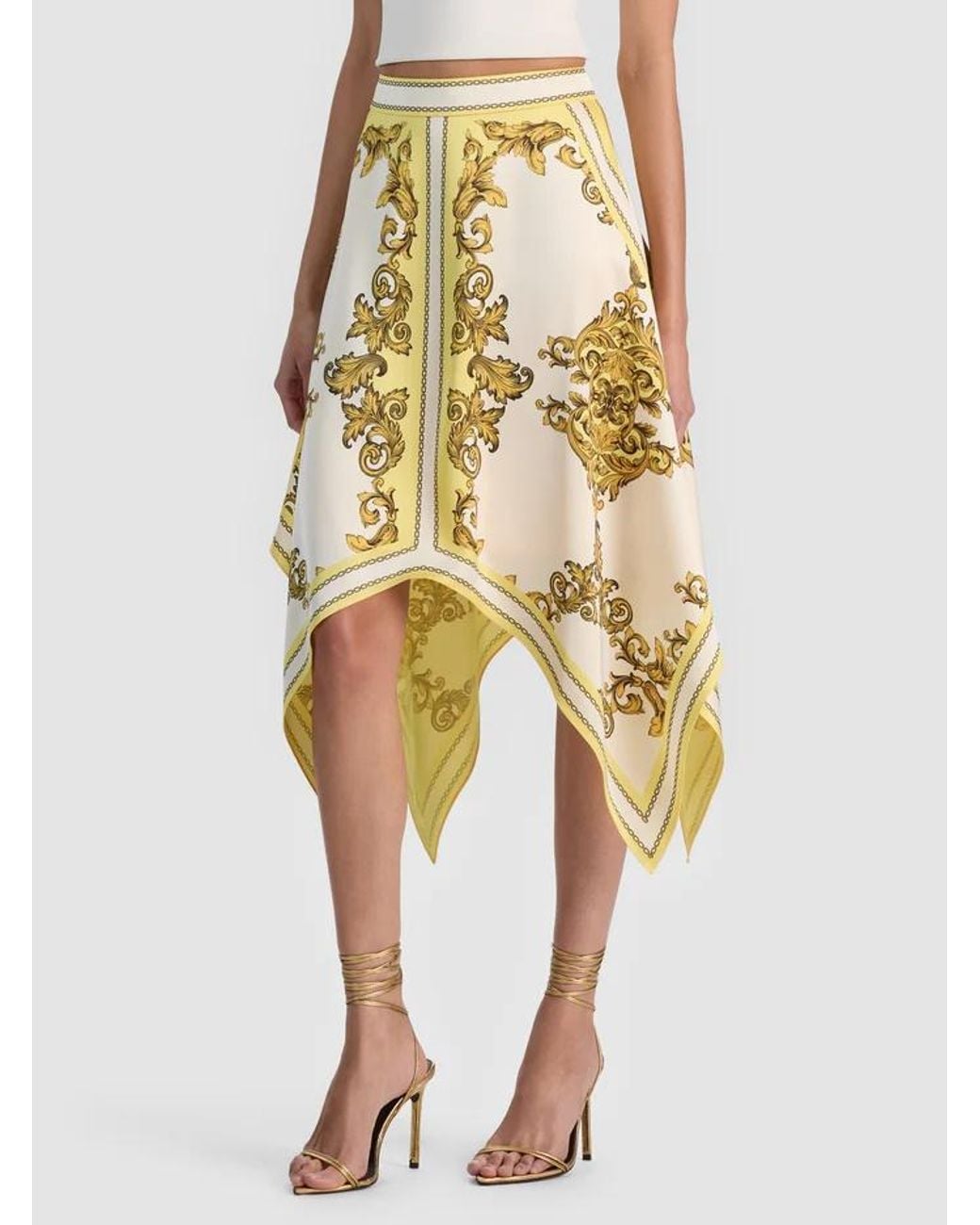 Alice + Olivia Metallic Davina Midi Skirt