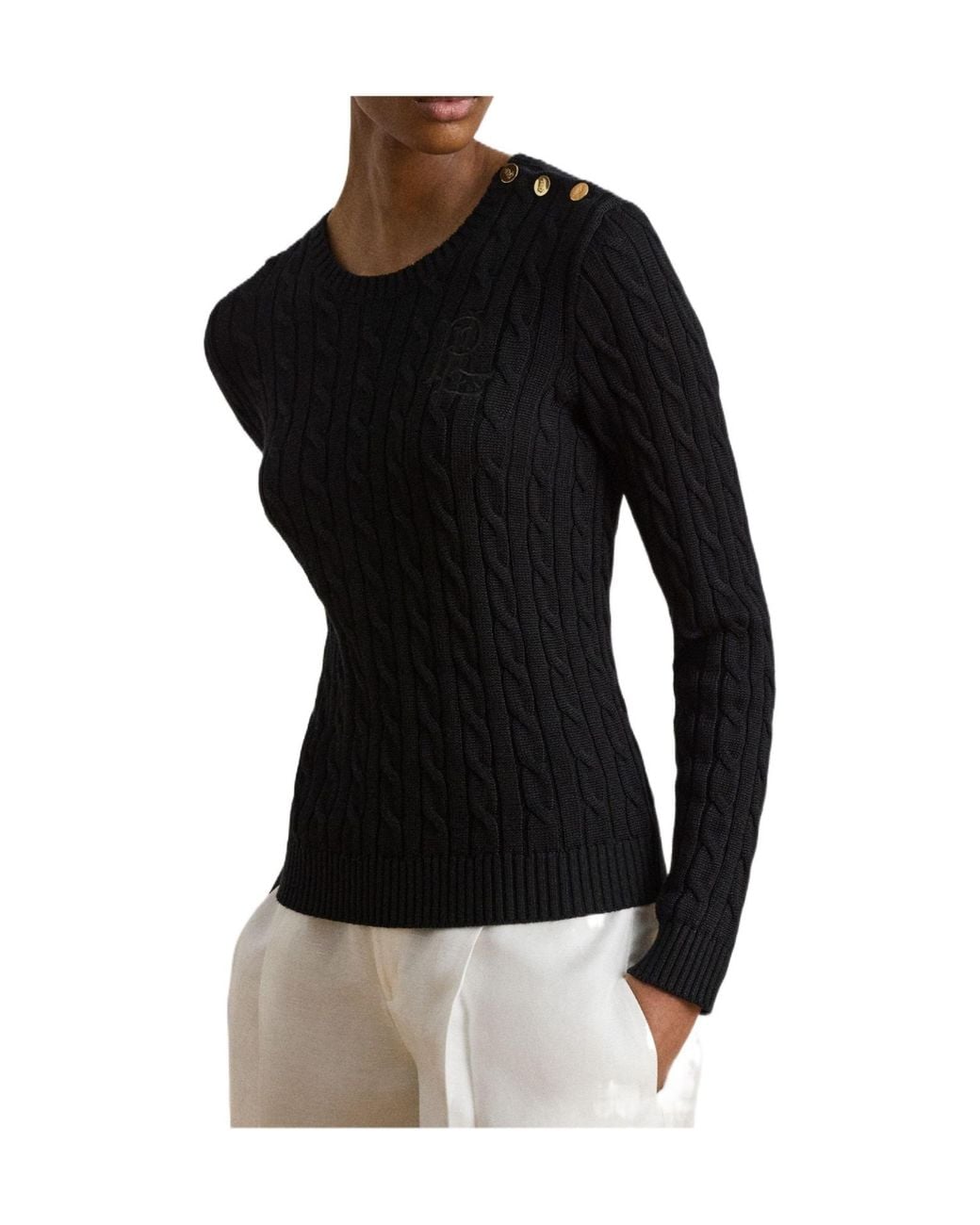 Ralph Lauren Black Cable Knit Jumper