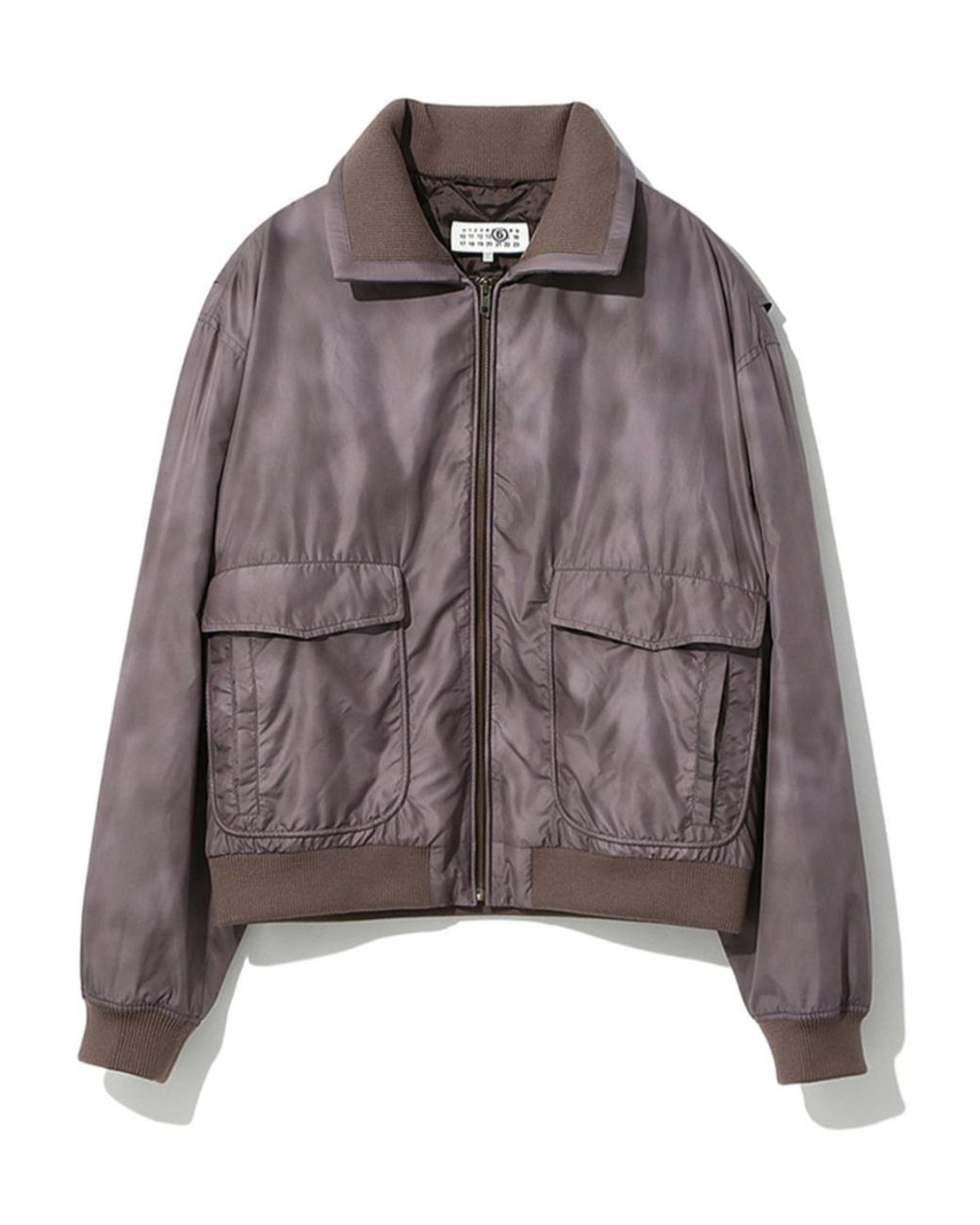MM6 by Maison Margiela Brown Zip-Up Ribbed-Trim Jacket for men
