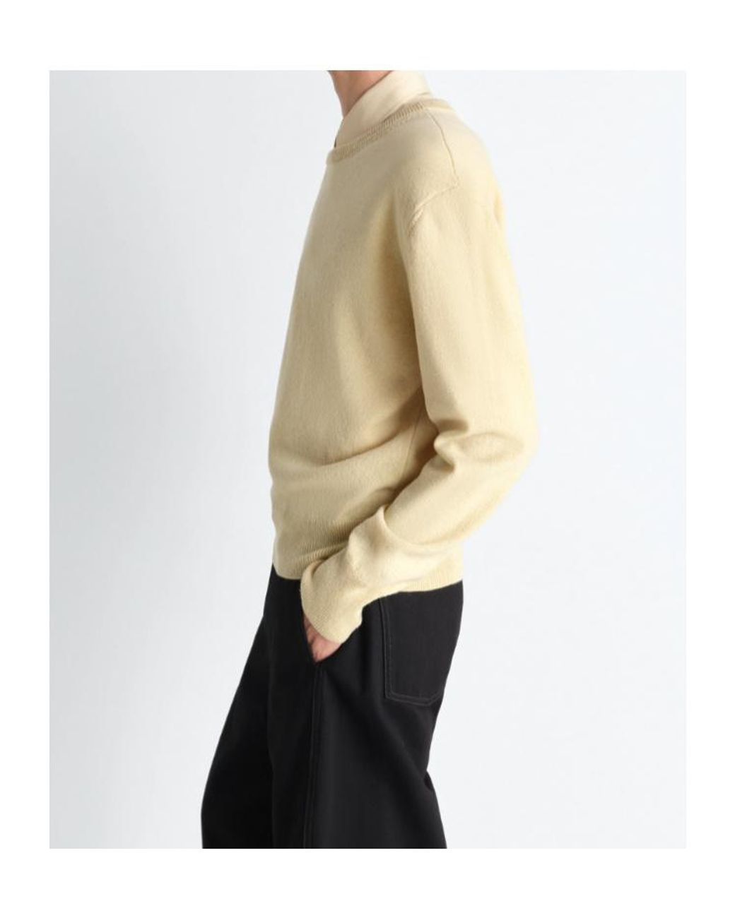 Lemaire Natural Crew Neck Sweater for men