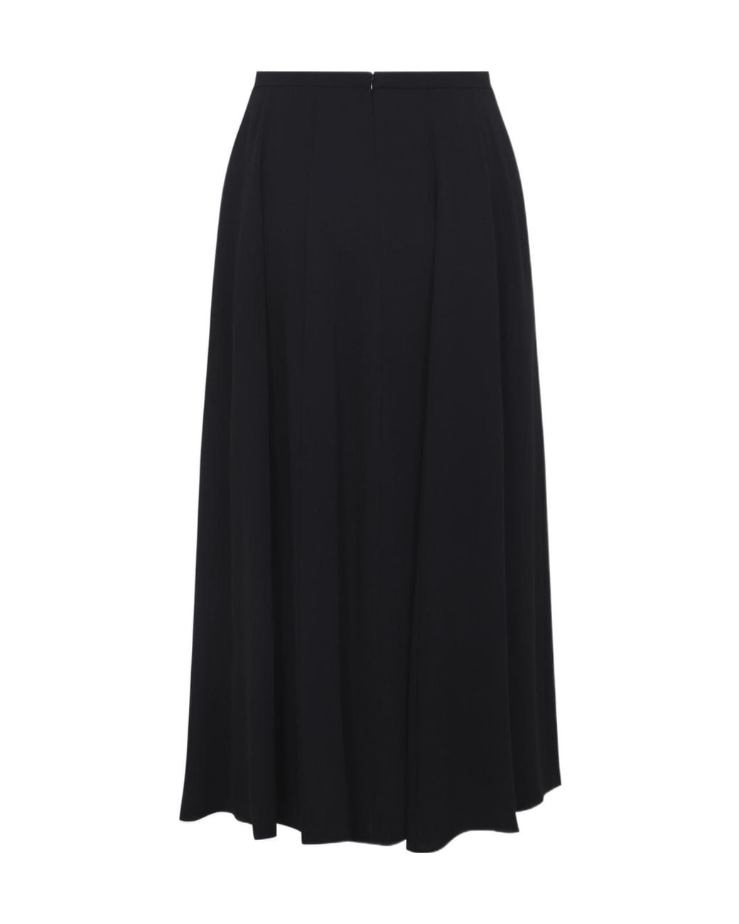 Alberta Ferretti Black Georgette Midi Skirt