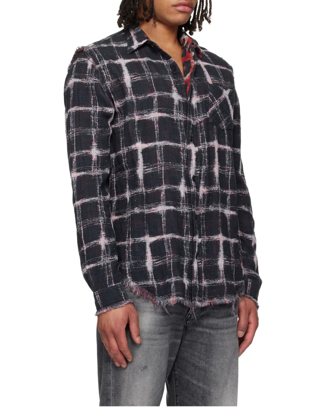 R13 Red Plaid Long-Sleeved Shirt