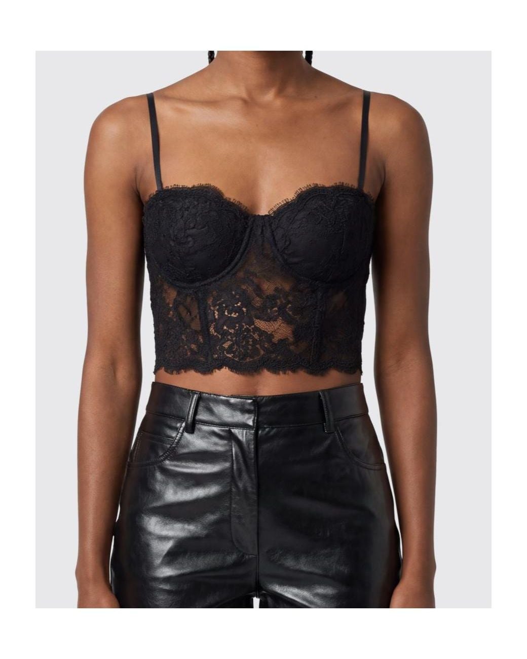 ERMANNO FIRENZE Black Lace Wool Bralette