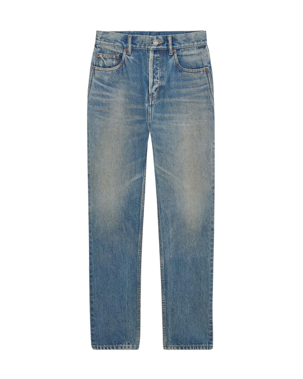 Saint Laurent Blue 90's High-Rise Cropped Slim Jeans