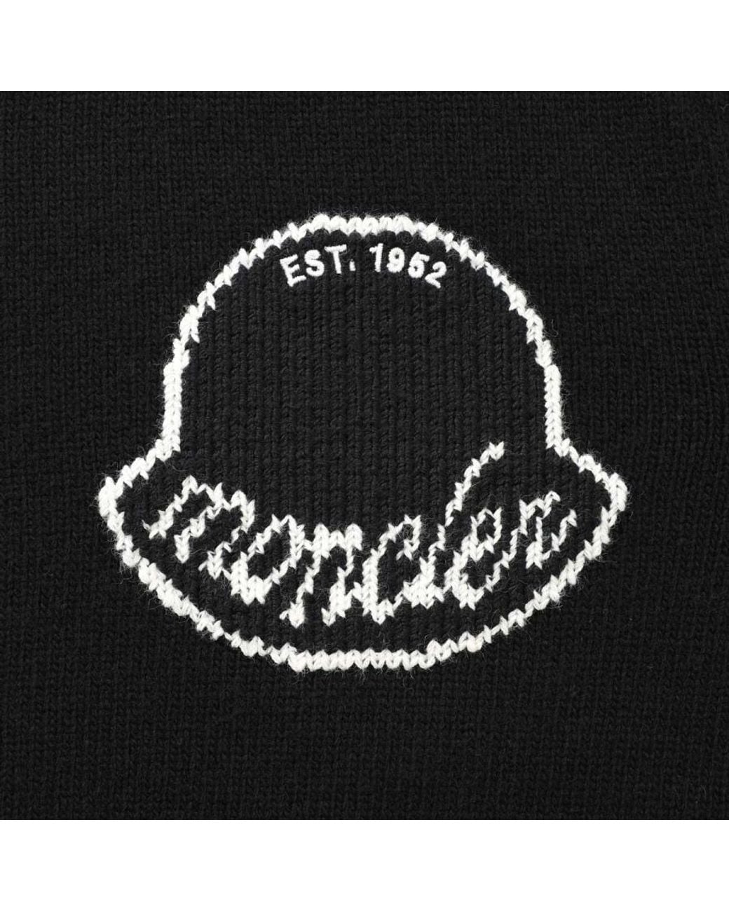 Moncler Black Crew Neck Sweater for men