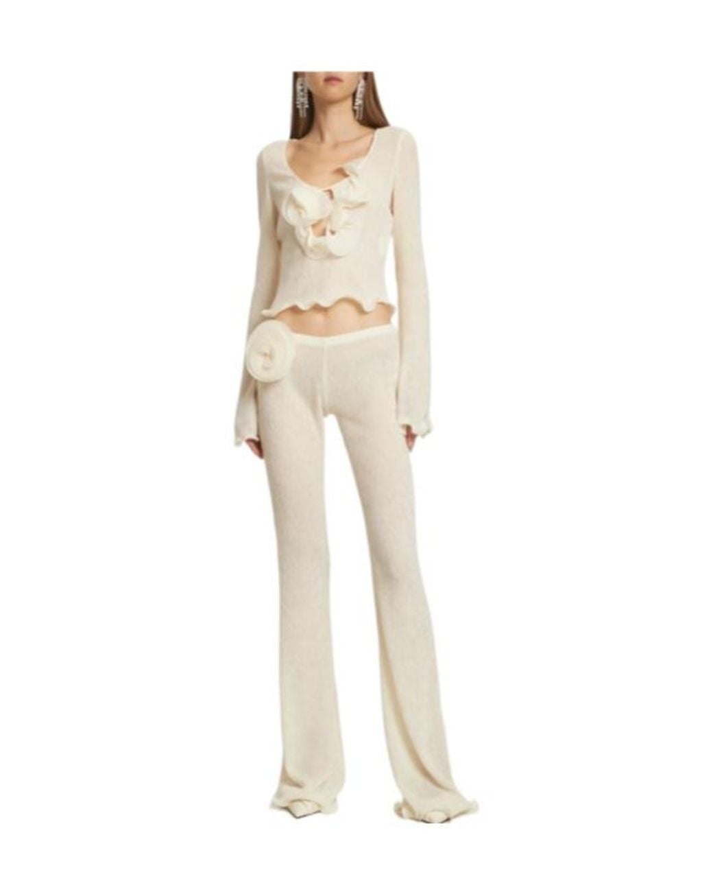 Magda Butrym White Highwaist Casual Pants