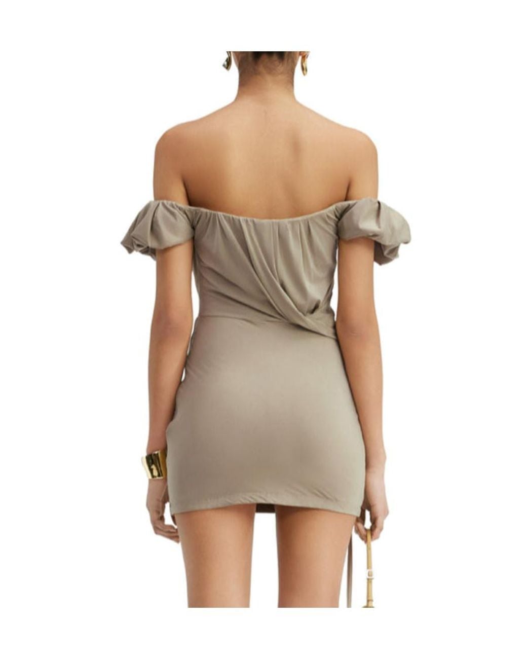 Jacquemus Natural La Robe Ciceri Draped Minidress