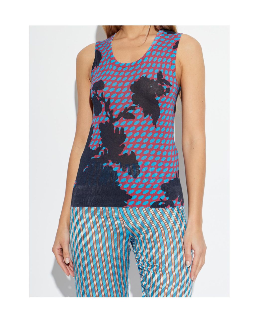 Dries Van Noten Blue Sleeveless Vest
