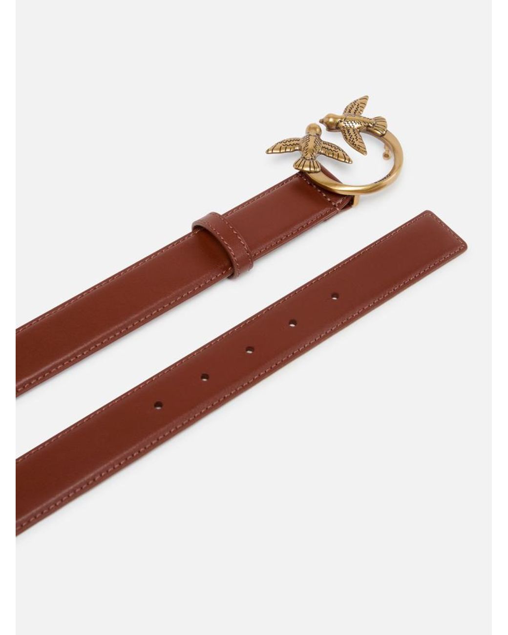 Pinko White Lovebird Metal Buckle Belt