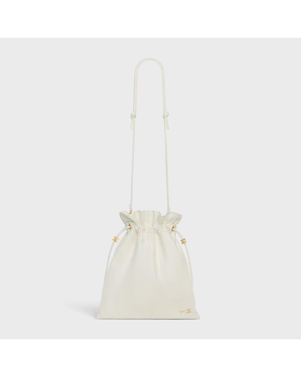 Céline White Small Crystal Pouch