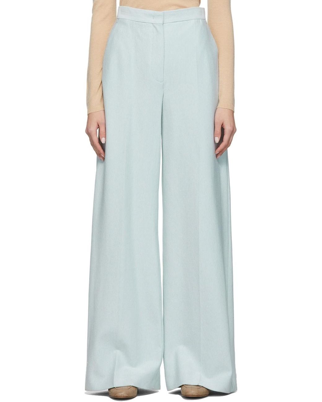 Max Mara White Wide-Leg Casual Pants