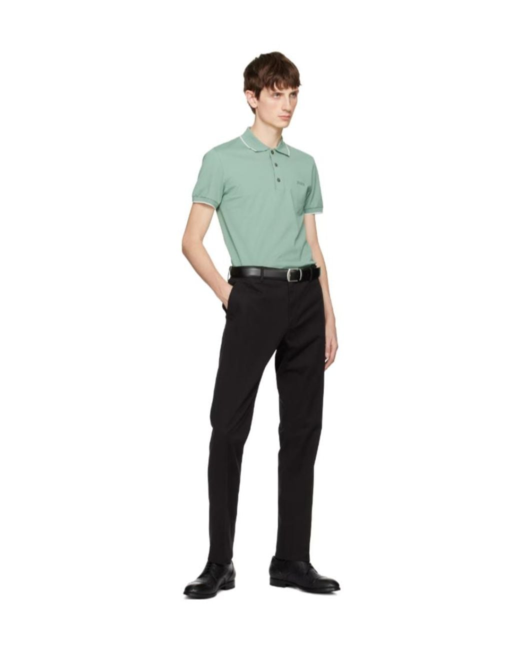 Zegna Green Z Logo Embroidered Polo Shirt for men
