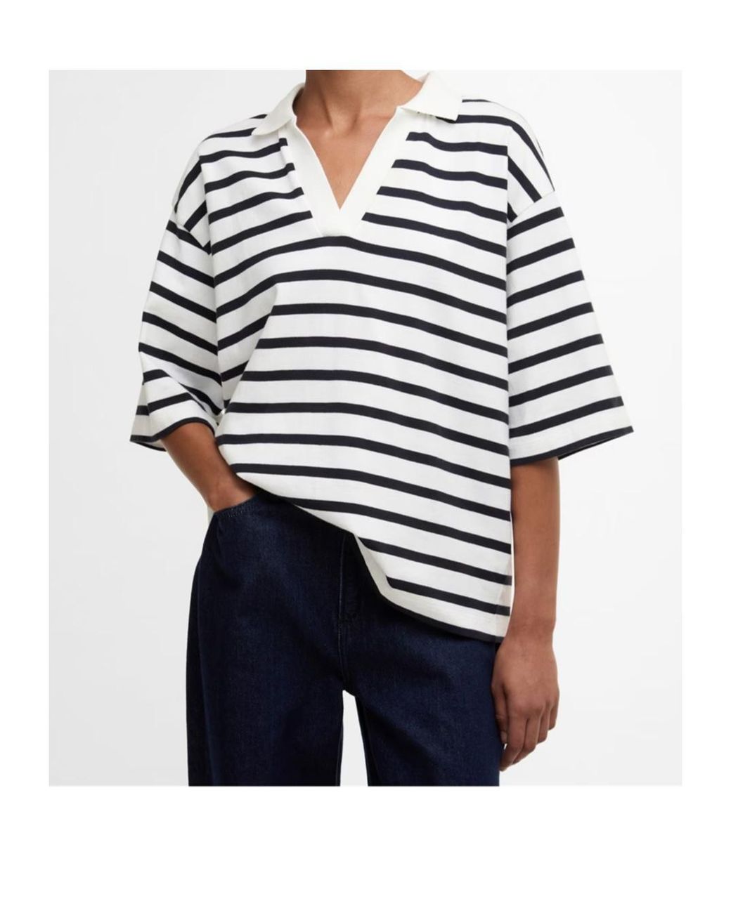 Barbour White Inez Striped T-Shirts