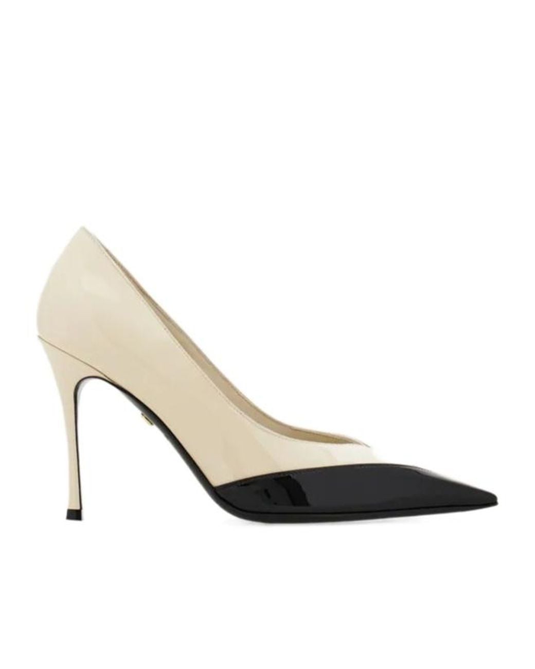 Ferragamo White Bicolor Pump