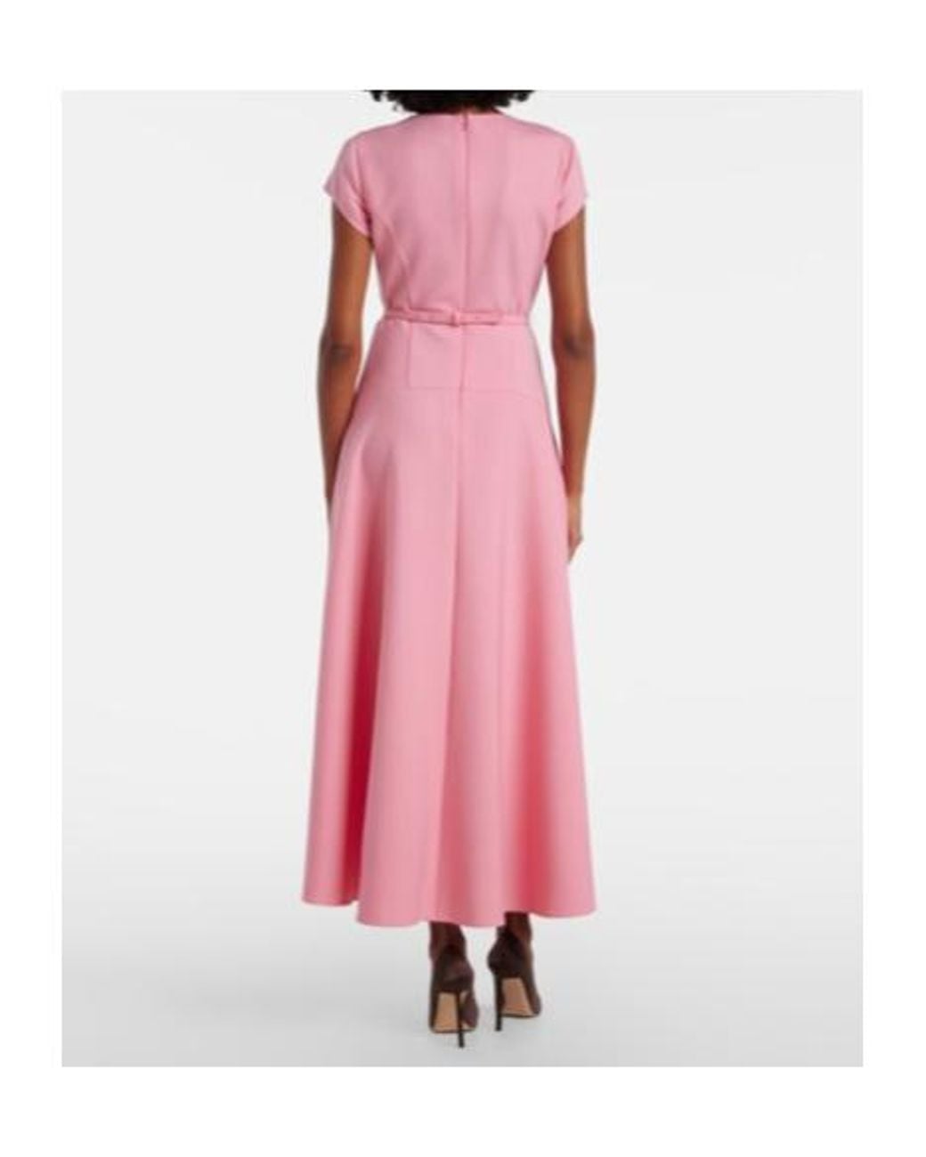 Oscar de la Renta Pink Wool-Blend Maxi Dress