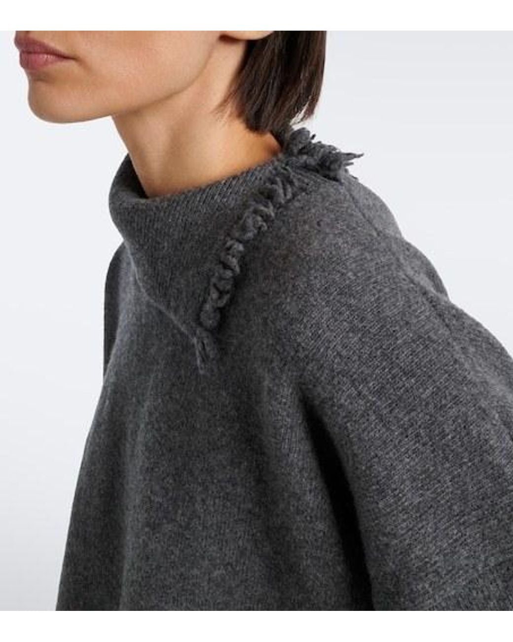 Rohe Gray Distressed Wool-Blend Sweater
