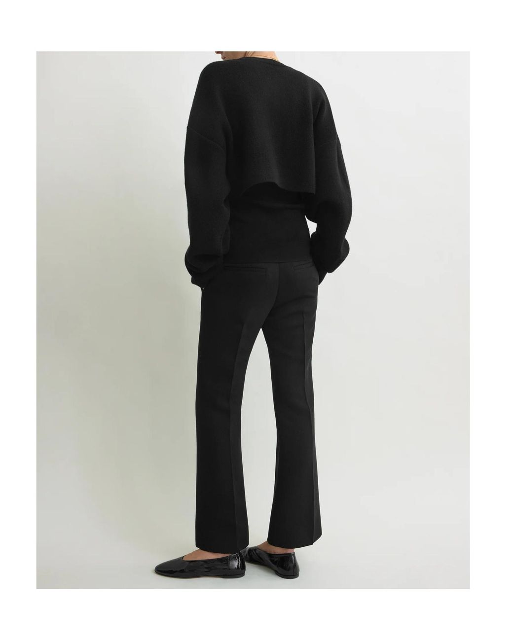 Totême Black Totême Crewneck Cropped Cardigan