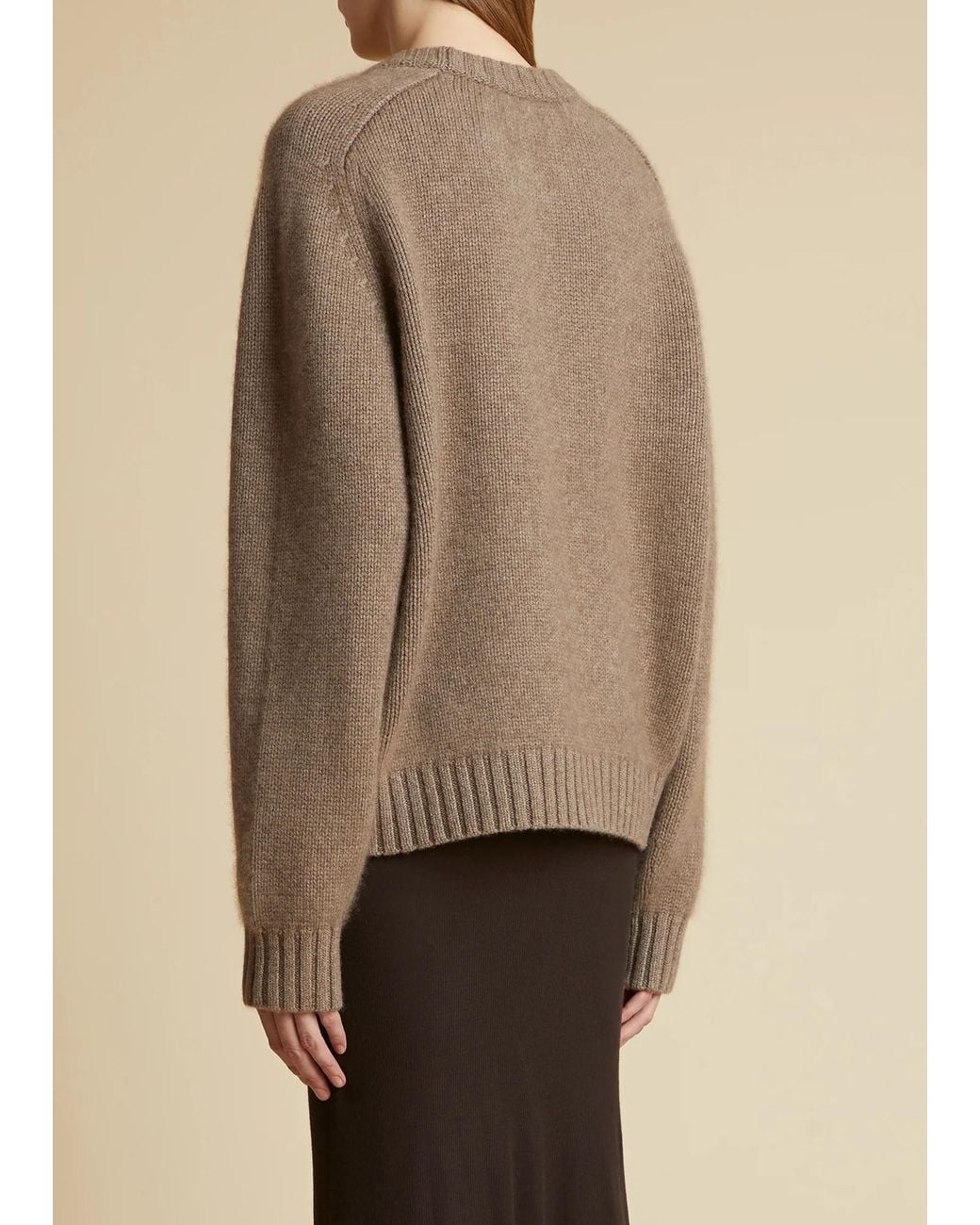 Khaite Brown Long-Sleeved Crewneck Jumper