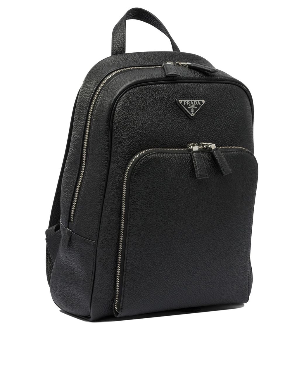 Prada Black Leather Backpack for men