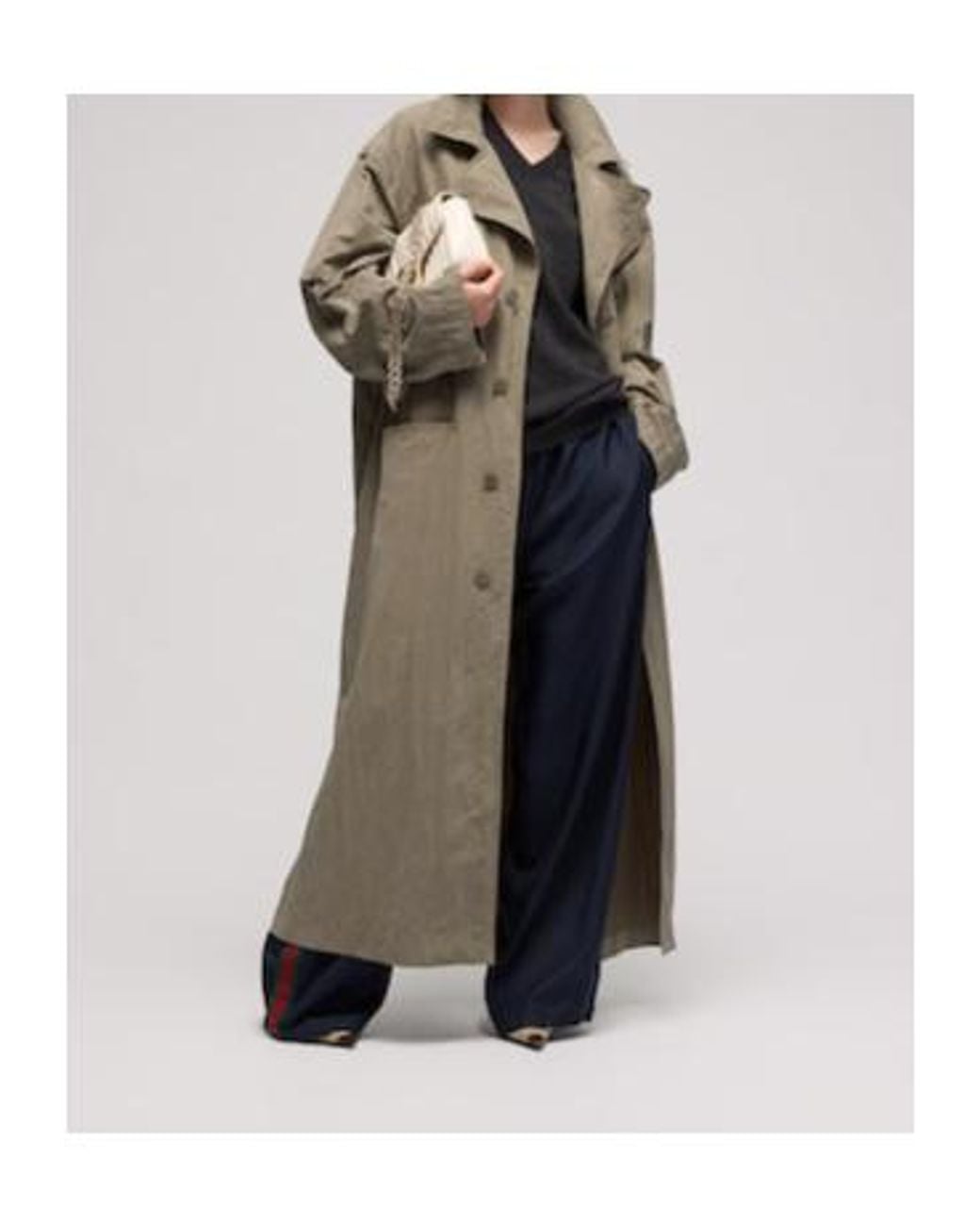 Gucci Brown Washed Matte Trench Coat