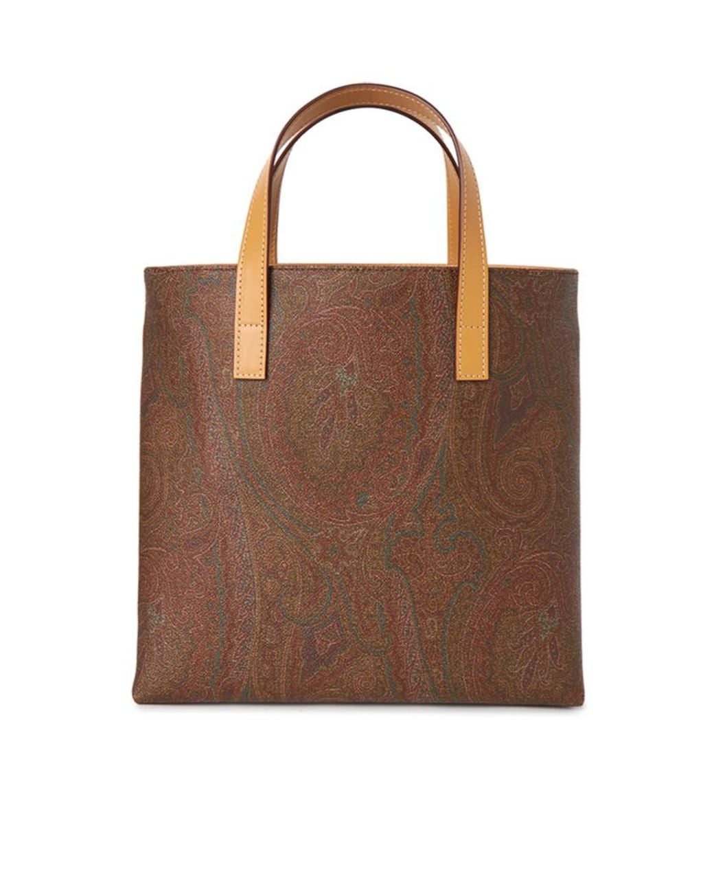 Etro Brown Logo Top Handle Bag
