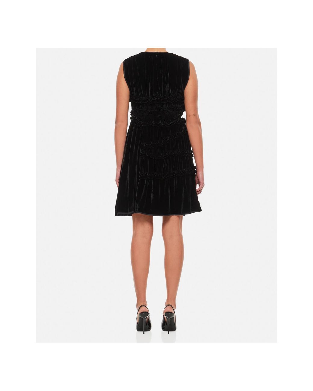 CECILIE BAHNSEN Black Uki Sleeveless Velvet Midi Dress