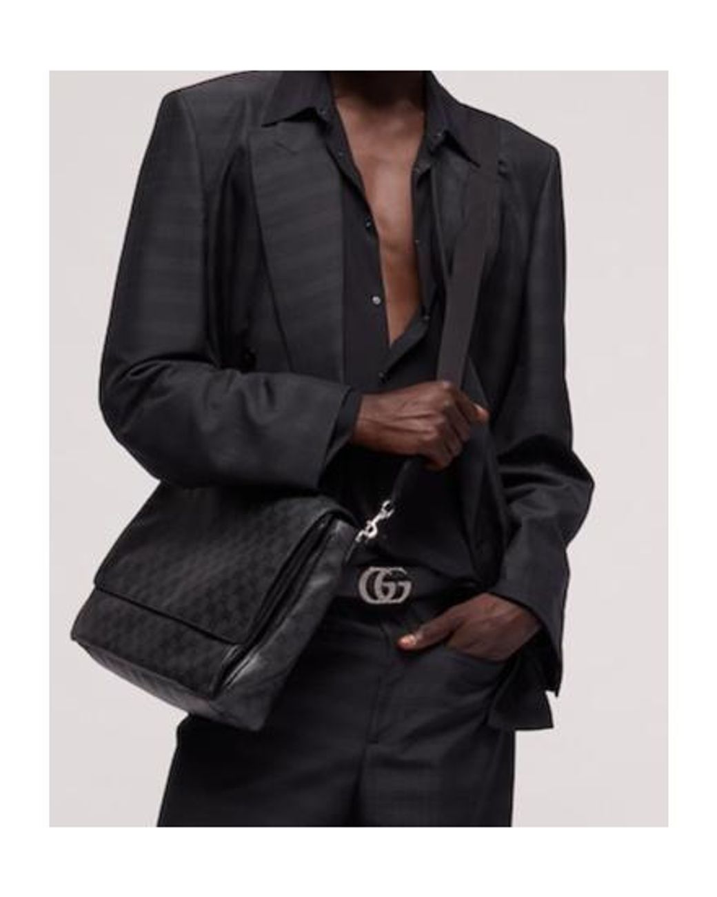 Gucci Black Essence Classic Medium Crossbody Bag for men