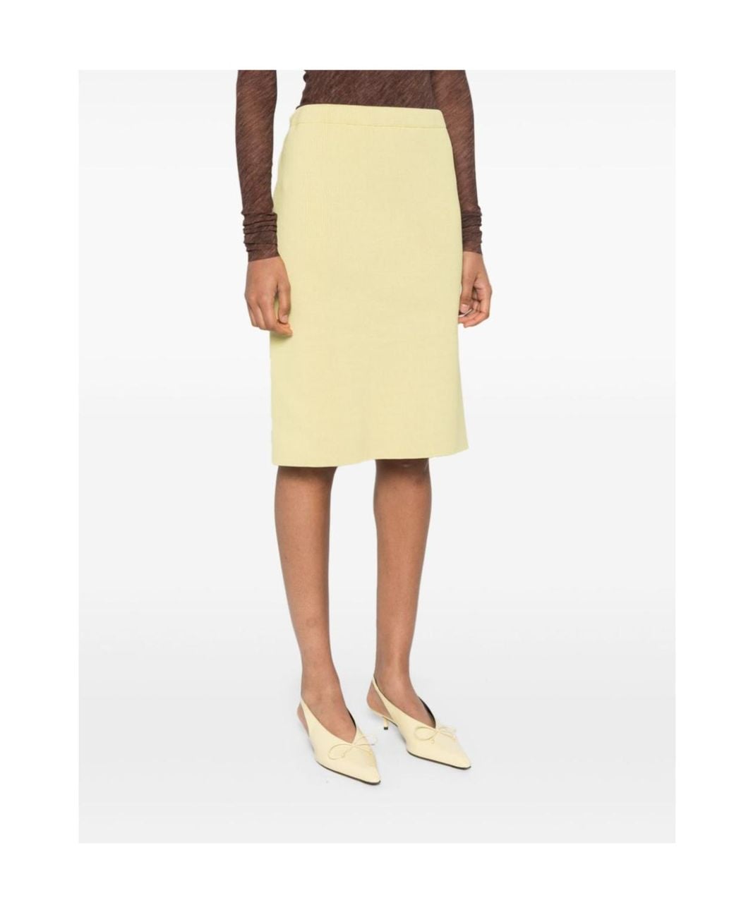 Philosophy Di Lorenzo Serafini Yellow Midi Skirt