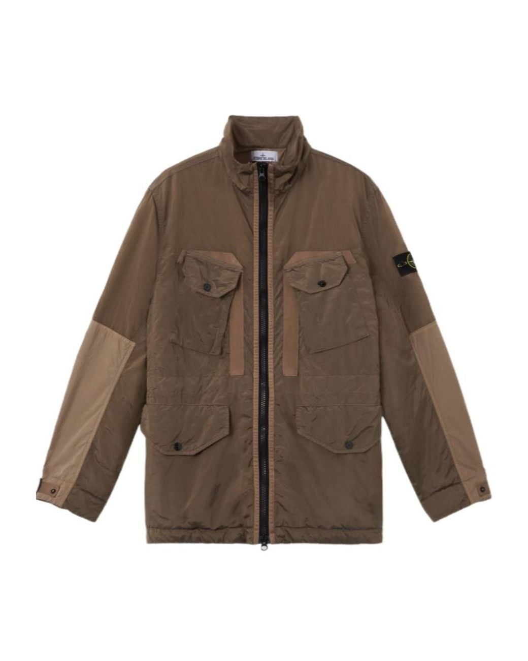 Stone Island Brown Patch Pocket Zip-Up Jacket for men