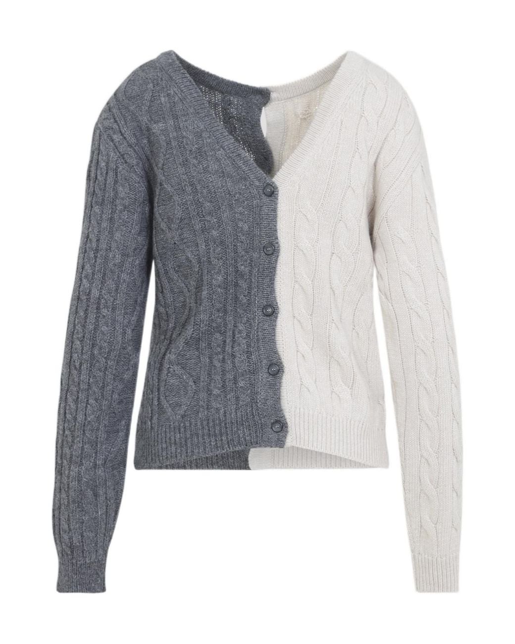 Moschino Blue Two-Toned Button-Up Cardigan